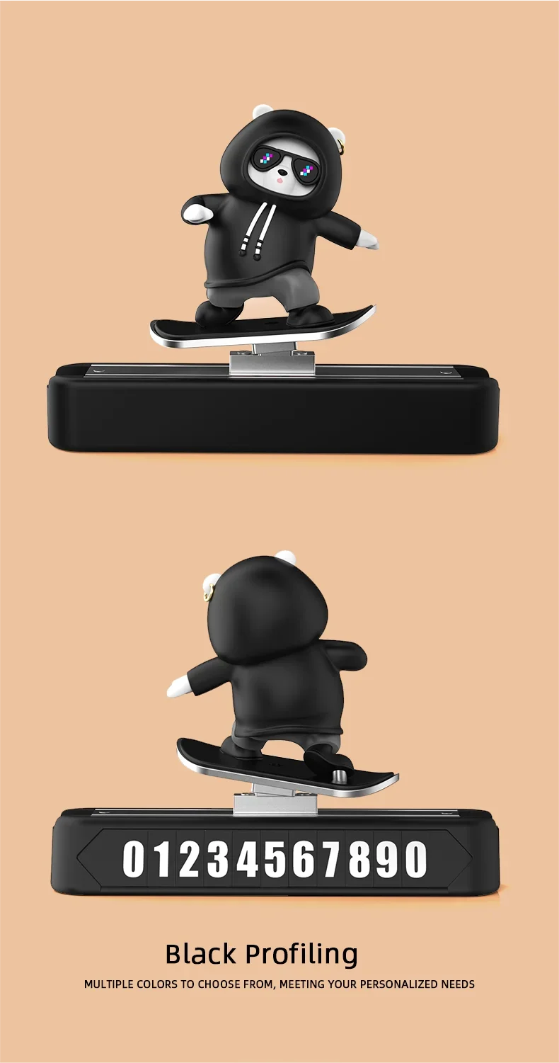 New Dashboard Car Decorations Skateboard Bear Magnetic Parking Number Plate Creative Car Cartoon Interior Interior Accessories New Dashboard Car Decorations Skateboard Bear Magnetic Parking Number Plate Creative Car Cartoon Interior Interior Accessories