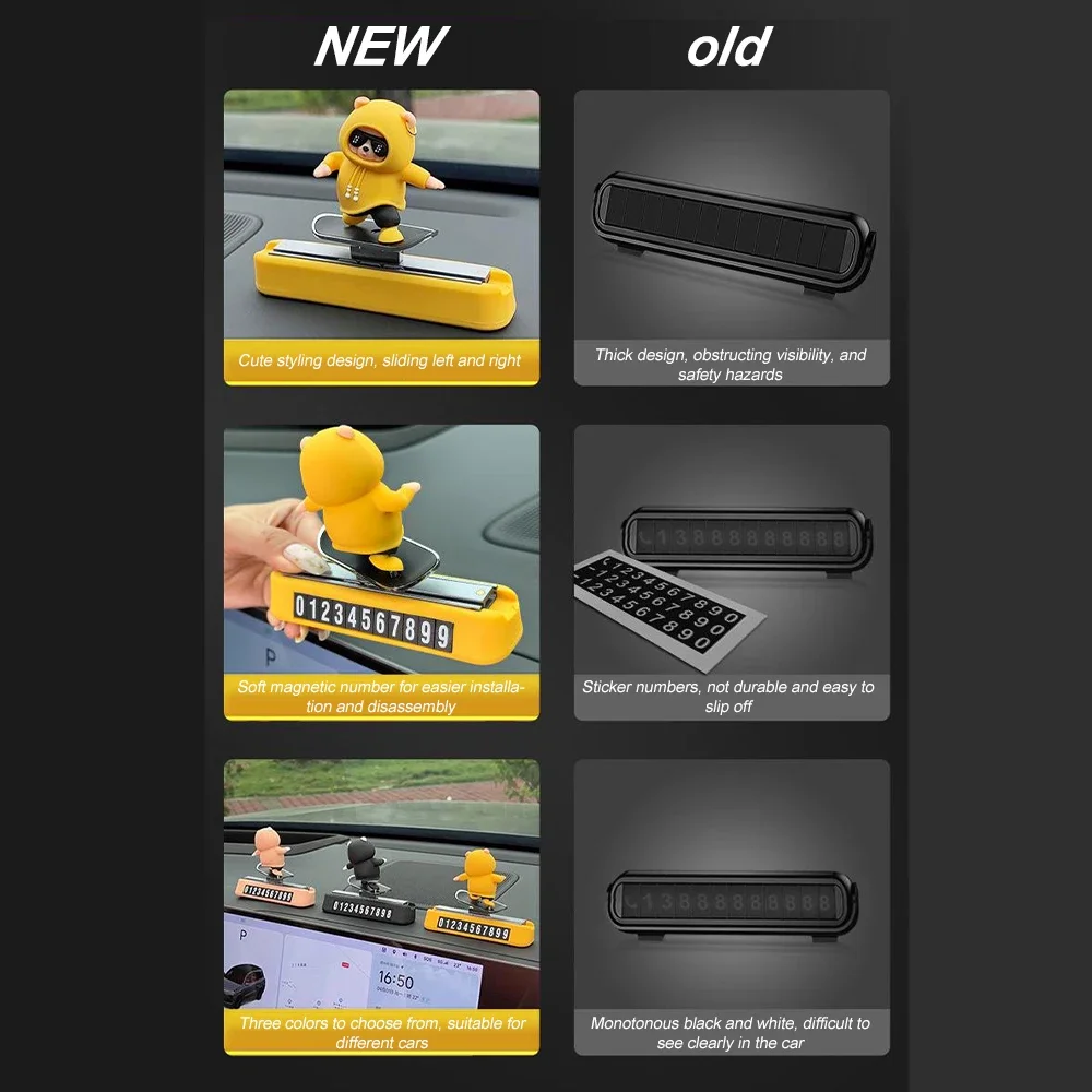 New Dashboard Car Decorations Skateboard Bear Magnetic Parking Number Plate Creative Car Cartoon Interior Interior Accessories New Dashboard Car Decorations Skateboard Bear Magnetic Parking Number Plate Creative Car Cartoon Interior Interior Accessories