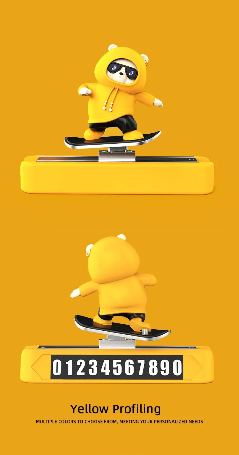 New Dashboard Car Decorations Skateboard Bear Magnetic Parking Number Plate Creative Car Cartoon Interior Interior Accessories New Dashboard Car Decorations Skateboard Bear Magnetic Parking Number Plate Creative Car Cartoon Interior Interior Accessories