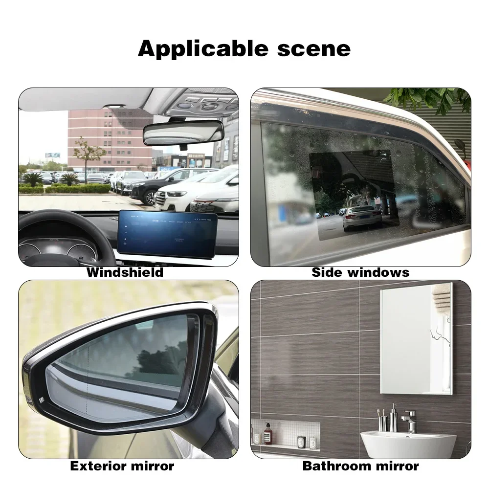 2/4pcs Car Rearview Mirror Sticker Side Window Rainproof Clear Film Anti Fog Window Mirror Film Protective for Car Accessories