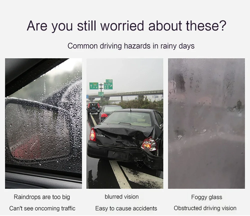 2/4pcs Car Rearview Mirror Sticker Side Window Rainproof Clear Film Anti Fog Window Mirror Film Protective for Car Accessories