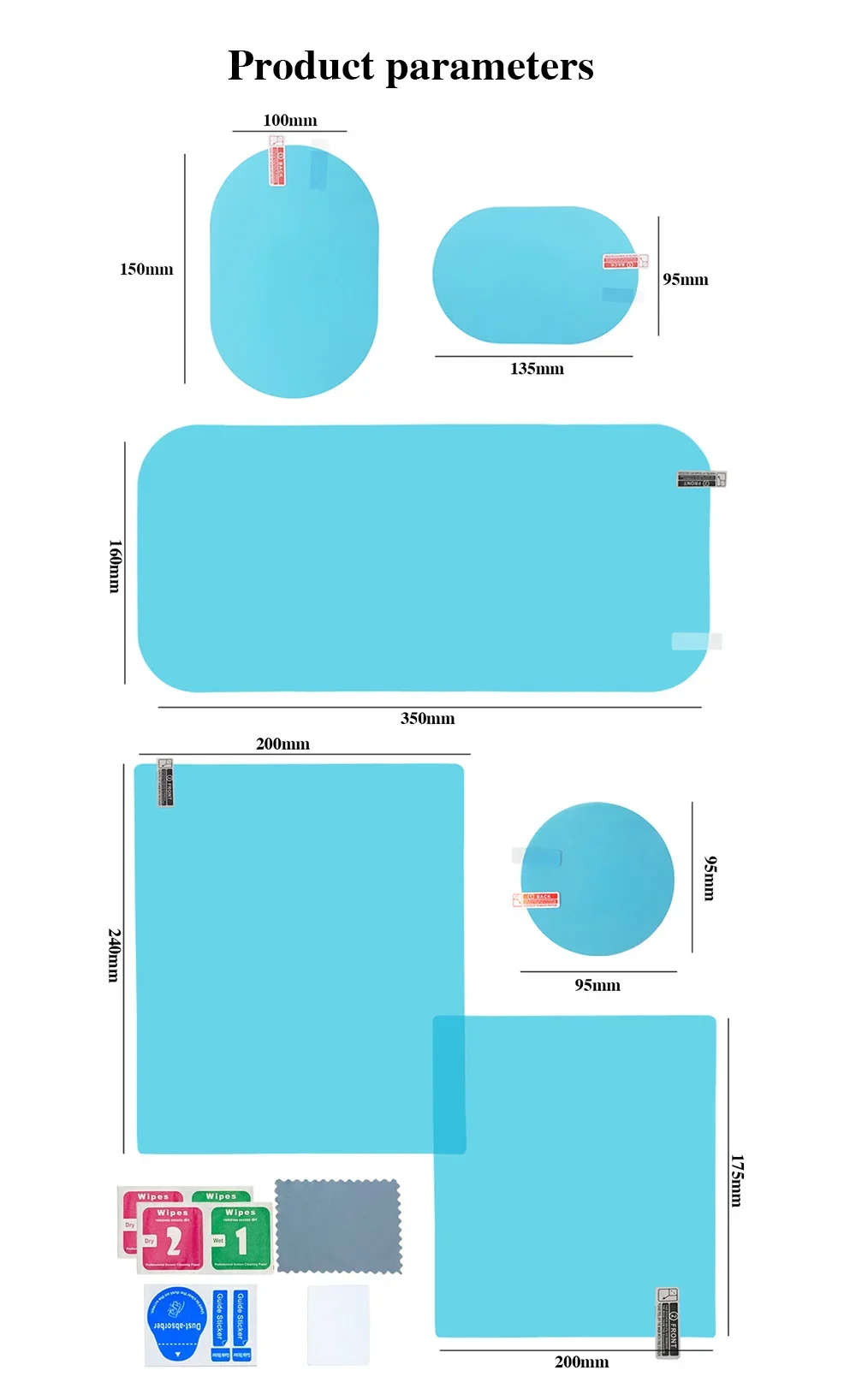 2/4pcs Car Rearview Mirror Sticker Side Window Rainproof Clear Film Anti Fog Window Mirror Film Protective for Car Accessories