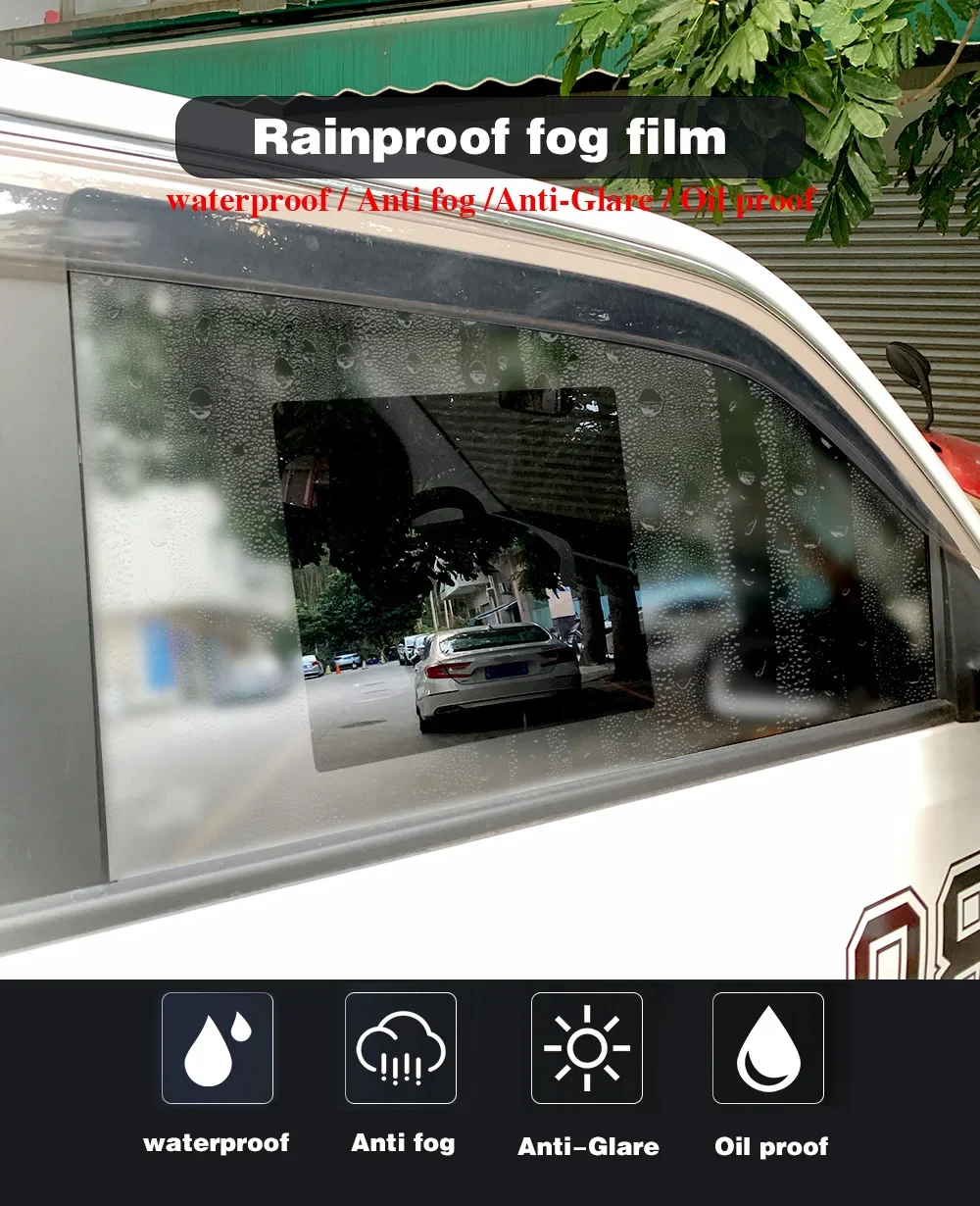 2/4pcs Car Rearview Mirror Sticker Side Window Rainproof Clear Film Anti Fog Window Mirror Film Protective for Car Accessories