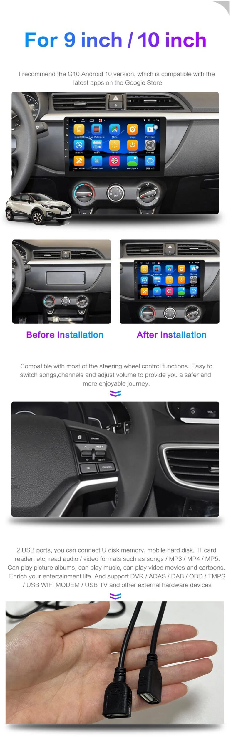 7/9/10 inch Universal Android 13 Car Radio 64G Autoradio android 2 Din car radio GPS BT Central Multimedia Smart car systems 7/9/10 inch Universal Android 13 Car Radio 64G Autoradio android 2 Din car radio GPS BT Central Multimedia Smart car systems