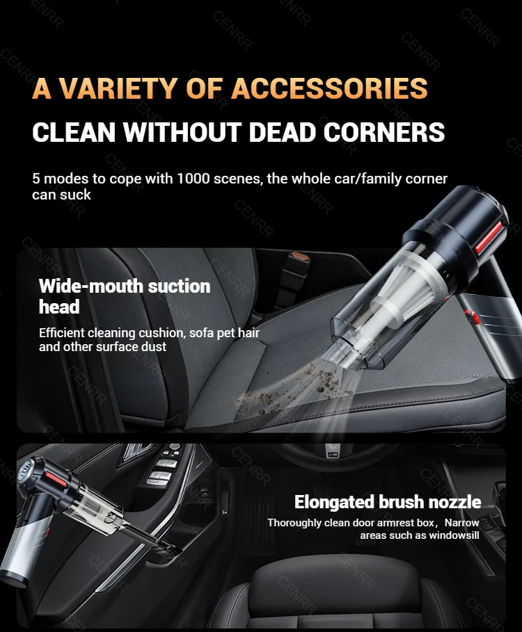 CENRR Car Vacuum Cleaner Mini 998000PA Powerful Cordless Portable Vacuum Cleaner for Home Appliance Handheld Blower Car Cleaner