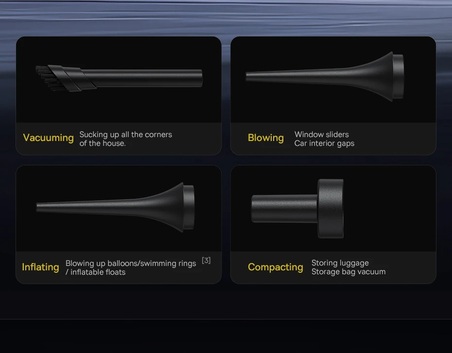 Baseus Car Vacuum Cleaner Wireless Air Dust Blower Gun for Car Powerful Portable Car Cleaning Appliance Cordless Vehicle Cleaner