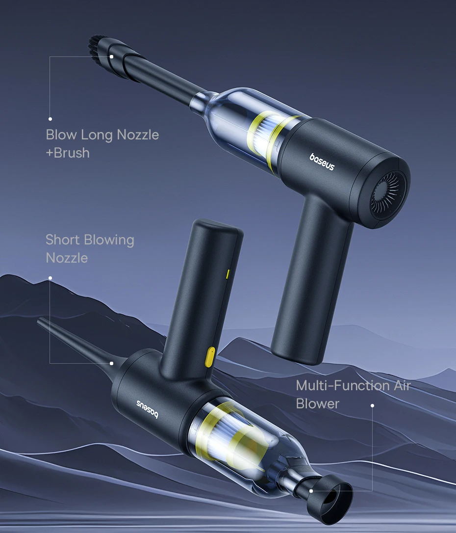 Baseus Car Vacuum Cleaner Wireless Air Dust Blower Gun for Car Powerful Portable Car Cleaning Appliance Cordless Vehicle Cleaner