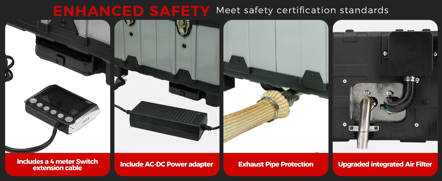 TB10 8KW 12V/24V/230V Diesel Air Heater LCD & Bluetooth APP w/ Auto Start-Stop Adaptive Plateau Parking Heater For Car RV Camper