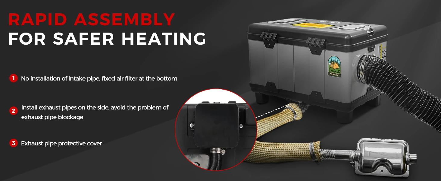 TB10 8KW 12V/24V/230V Diesel Air Heater LCD & Bluetooth APP w/ Auto Start-Stop Adaptive Plateau Parking Heater For Car RV Camper