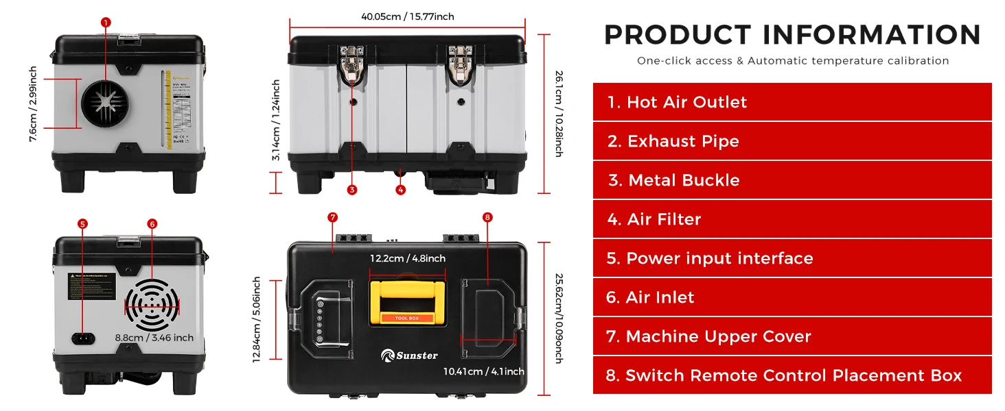 TB10 8KW 12V/24V/230V Diesel Air Heater LCD & Bluetooth APP w/ Auto Start-Stop Adaptive Plateau Parking Heater For Car RV Camper