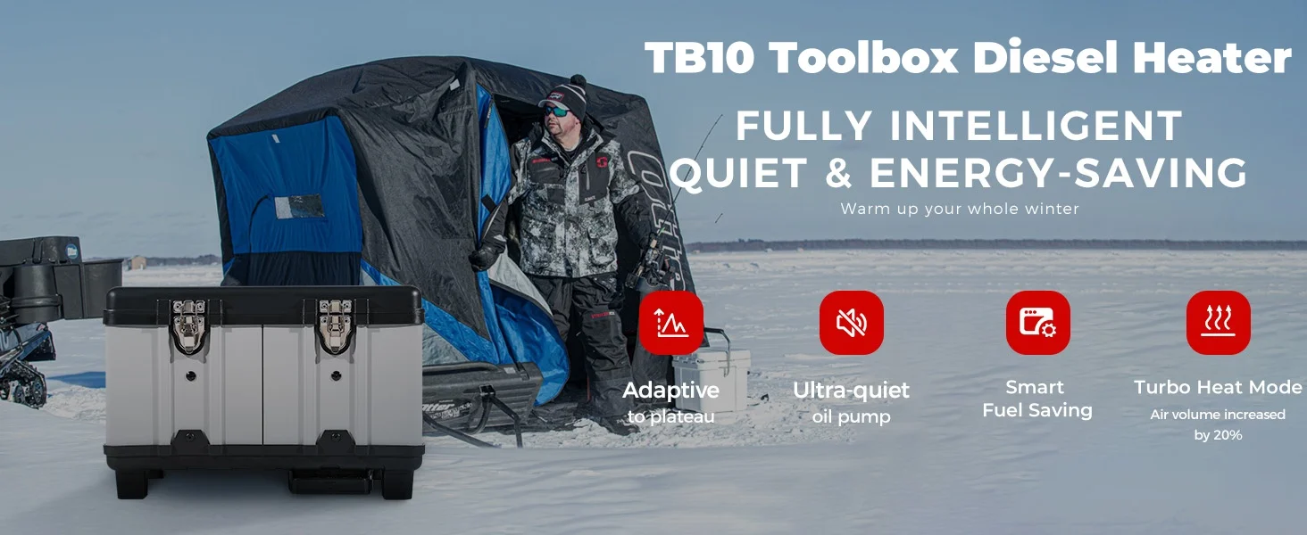 TB10 8KW 12V/24V/230V Diesel Air Heater LCD & Bluetooth APP w/ Auto Start-Stop Adaptive Plateau Parking Heater For Car RV Camper