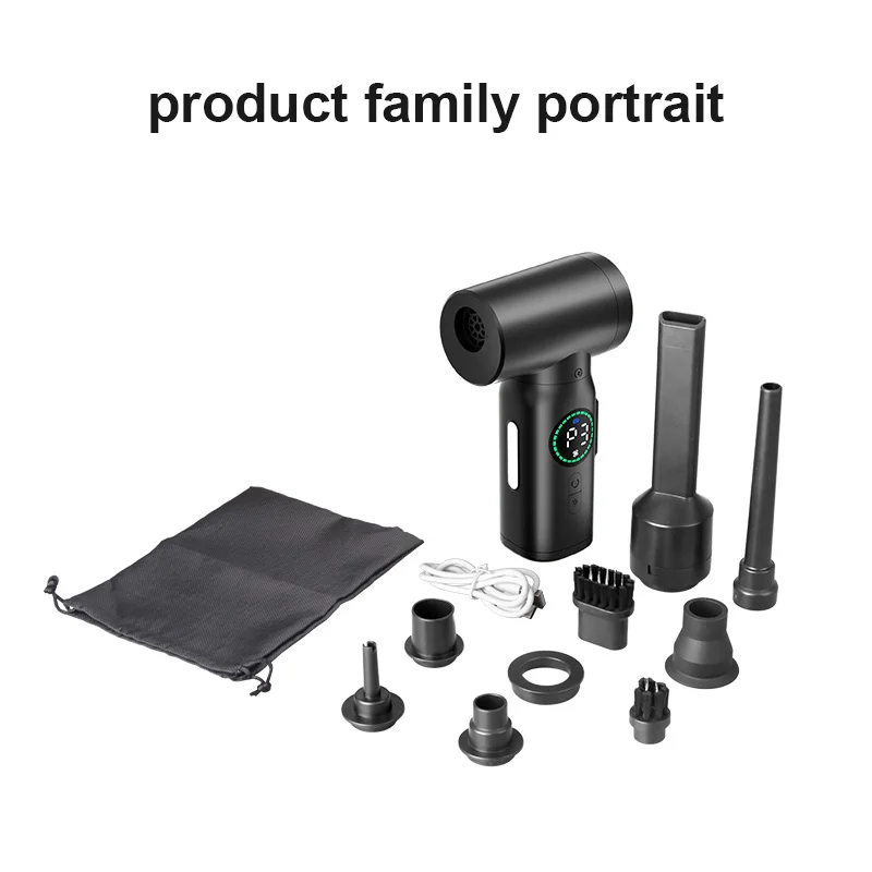 Portable 7500mAh Wireless Air Duster Dust Blowing Gun 2 in 1 Air Blower And Vacuum Cleaner Cordless Duster Blowers Car Cleaning