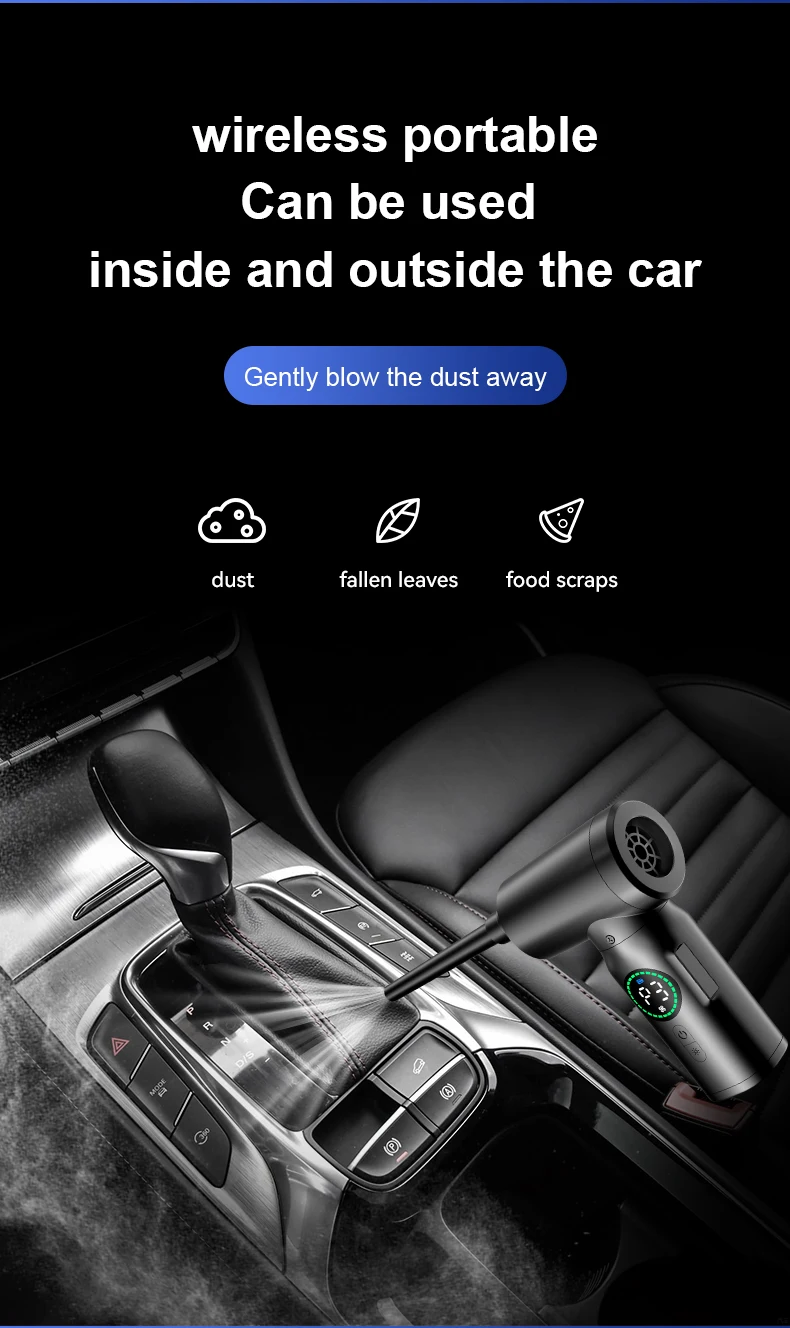 Portable 7500mAh Wireless Air Duster Dust Blowing Gun 2 in 1 Air Blower And Vacuum Cleaner Cordless Duster Blowers Car Cleaning