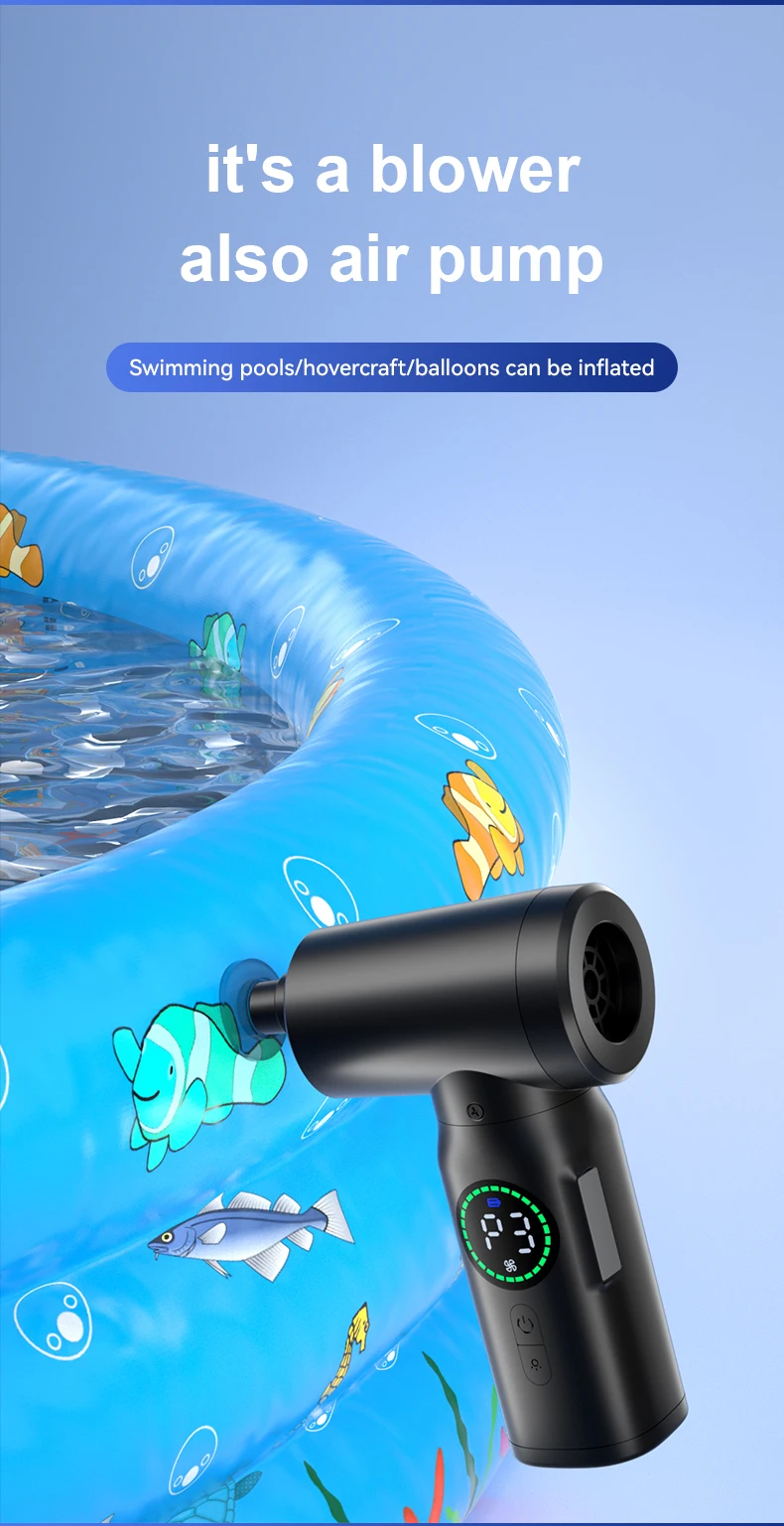 Portable 7500mAh Wireless Air Duster Dust Blowing Gun 2 in 1 Air Blower And Vacuum Cleaner Cordless Duster Blowers Car Cleaning