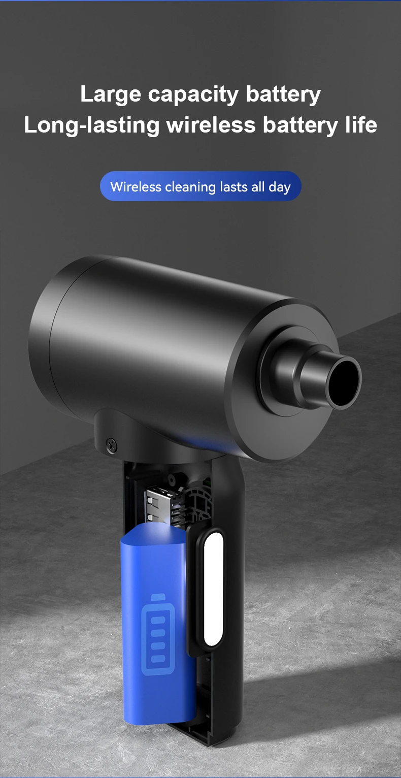 Portable 7500mAh Wireless Air Duster Dust Blowing Gun 2 in 1 Air Blower And Vacuum Cleaner Cordless Duster Blowers Car Cleaning