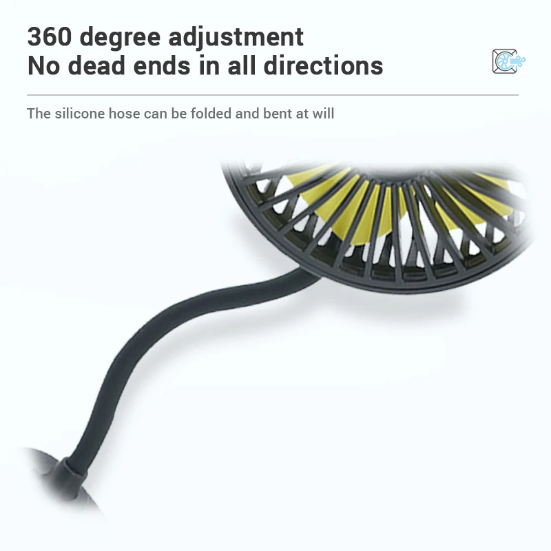 Car Electric Fan Strong Wind 3-Speed Cooling Fan for Rear Seat Passenger - Image 2