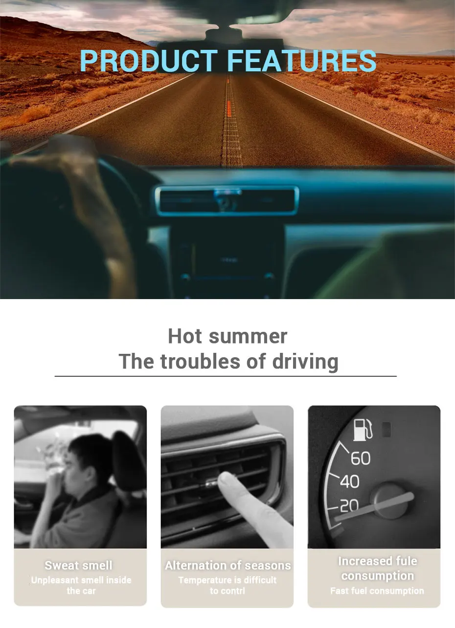 SEAMETAL Car Electric Fan Strong Wind 3-Speed Cooling Fan for Rear Seat Passenger Portable 360 Degree Rotatable Car Air Fan SEAMETAL Car Electric Fan Strong Wind 3-Speed Cooling Fan for Rear Seat Passenger Portable 360 Degree Rotatable Car Air Fan