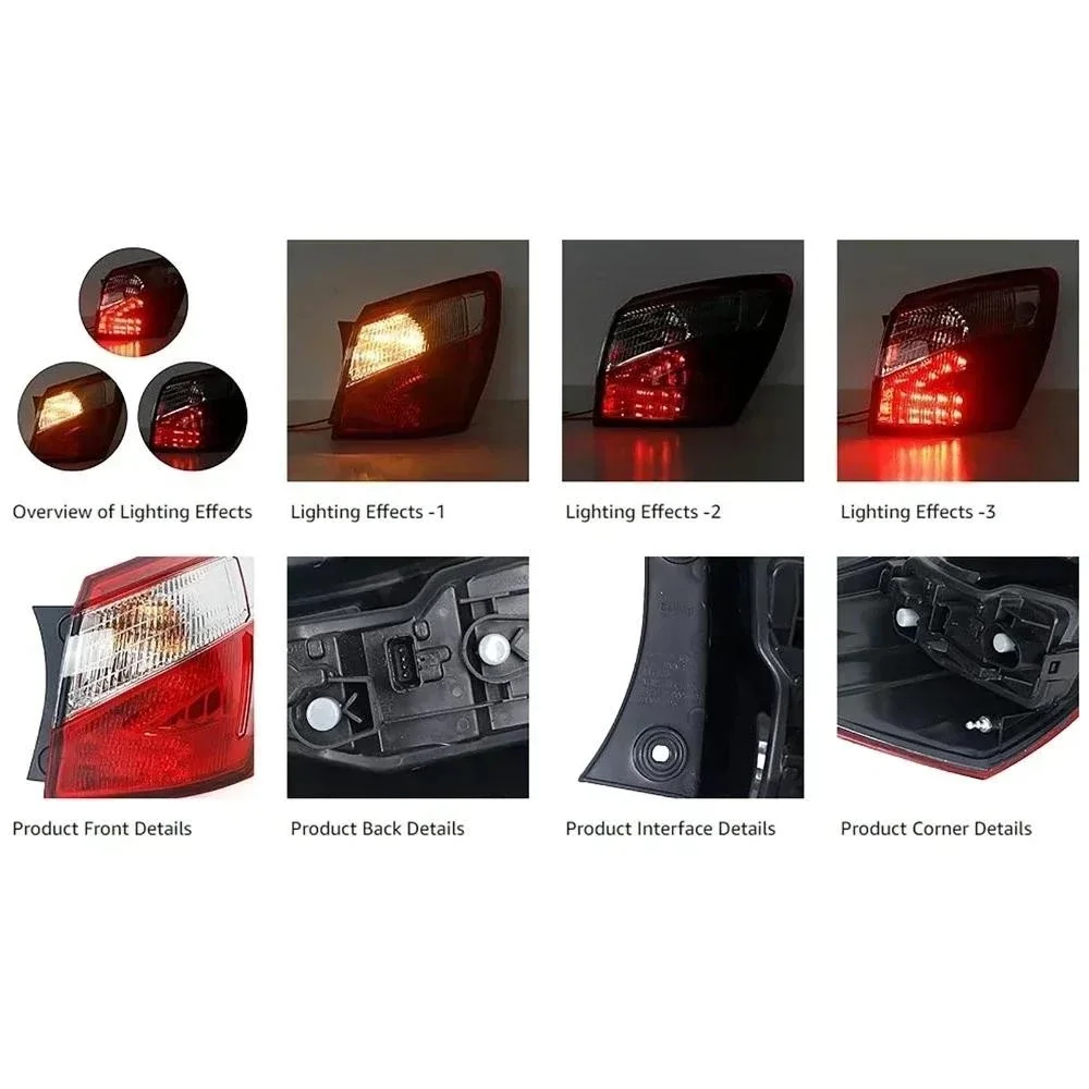 Outer Car Rear Tail Light Turn Signal Light For Nissan Qashqai J10 2008-2015 Fog Lamp Brake Lights 26555-BR00A  26550-BR00A