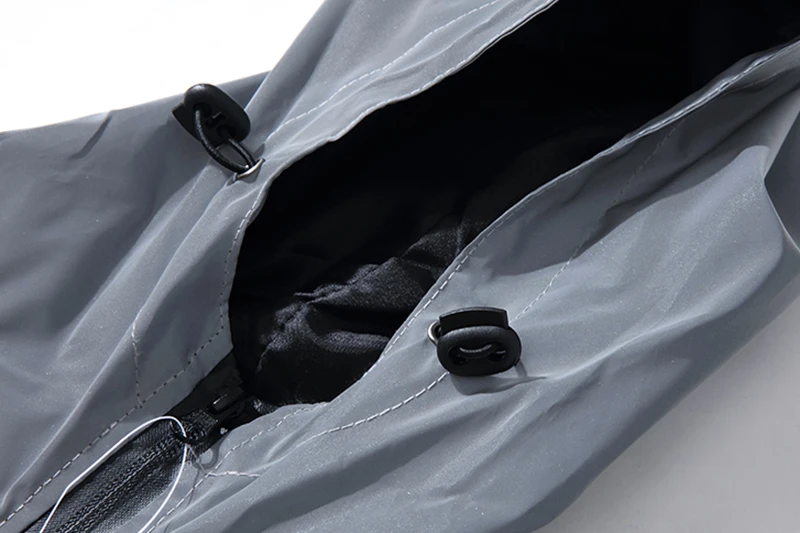 Night Reflective Jackets Double fabric Windbreaker Hooded Jacket Men Hip Hop Dancer singer Waterproof Zipper Coats Outwear Night Reflective Jackets Double fabric Windbreaker Hooded Jacket Men Hip Hop Dancer singer Waterproof Zipper Coats Outwear