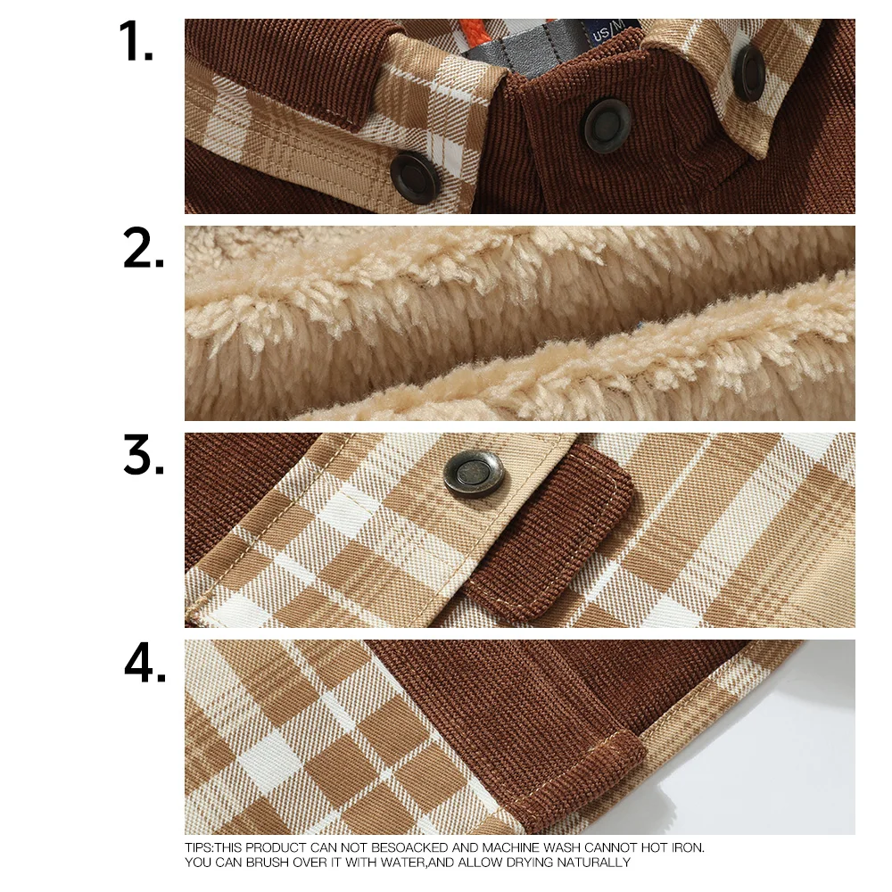 Men's Jackets Winter Windproof Warm Casual Bomber Coat Plaid Sherpa Lined Flannel Outdoor Classic Jacket Men US Size Men's Jackets Winter Windproof Warm Casual Bomber Coat Plaid Sherpa Lined Flannel Outdoor Classic Jacket Men US Size