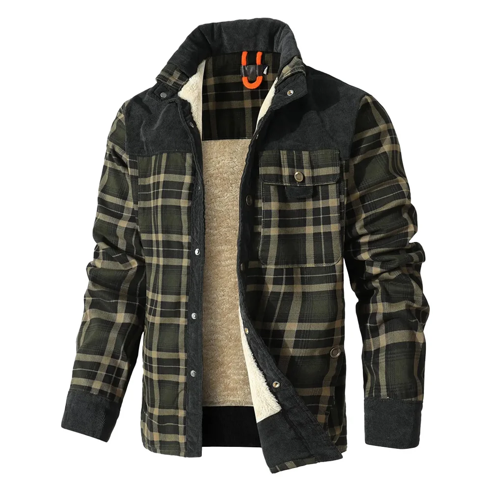 Men's Jackets Winter Windproof Warm Casual Bomber Coat Plaid Sherpa Lined Flannel Outdoor Classic Jacket Men US Size Men's Jackets Winter Windproof Warm Casual Bomber Coat Plaid Sherpa Lined Flannel Outdoor Classic Jacket Men US Size