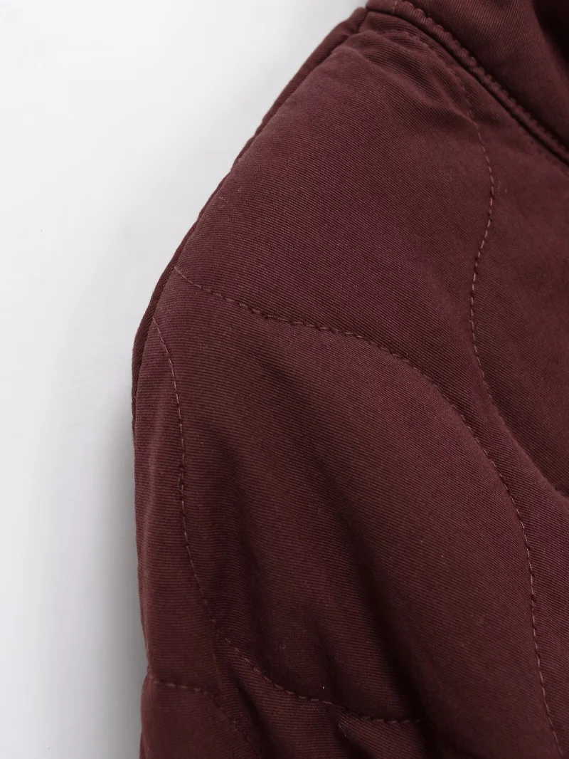 ZW Women's Cotton Jacket  2025 New Arrival Vintage Lenzing Rayon High Collar Large Pocket Decorative Quilted Coat for Women