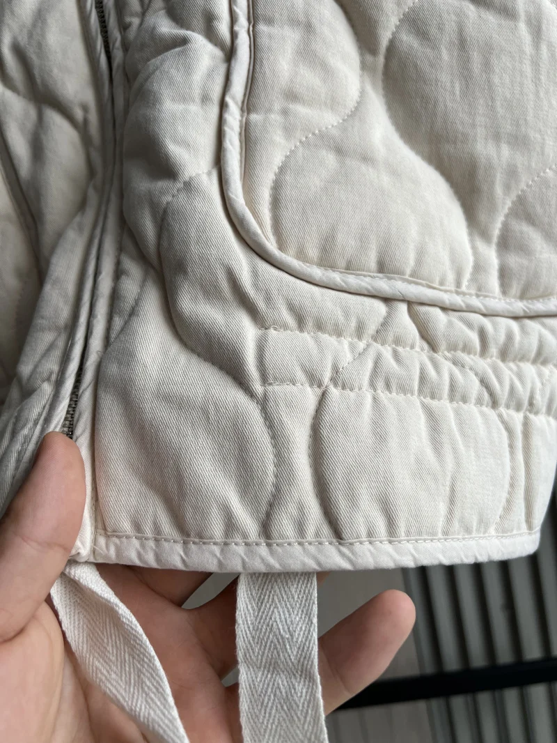 ZW Women's Cotton Jacket  2025 New Arrival Vintage Lenzing Rayon High Collar Large Pocket Decorative Quilted Coat for Women