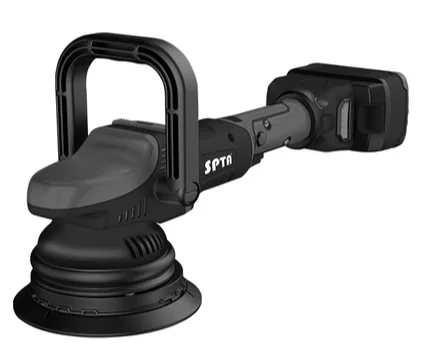 SPTA 18V 5Inch Cordless Car Polisher Dual Action 15mm Orbit  Variable Speed Polishing Machine With 4000mAh Battery