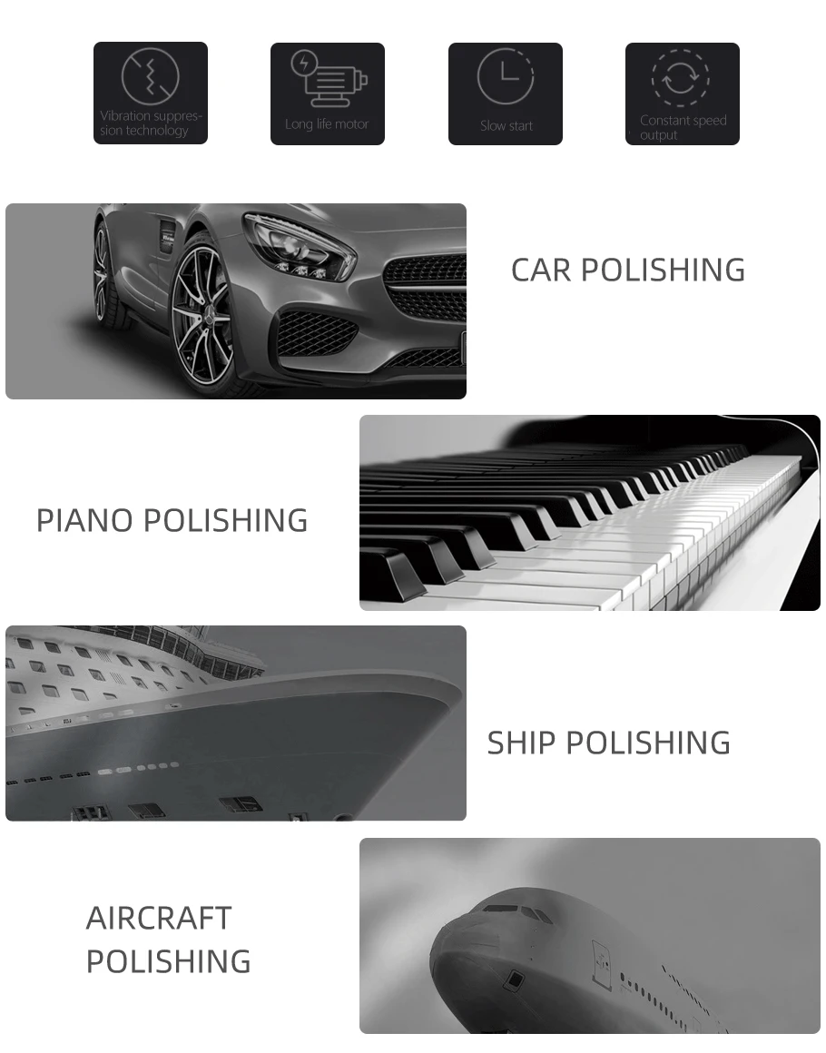 SPTA 18V 5Inch Cordless Car Polisher Dual Action 15mm Orbit  Variable Speed Polishing Machine With 4000mAh Battery