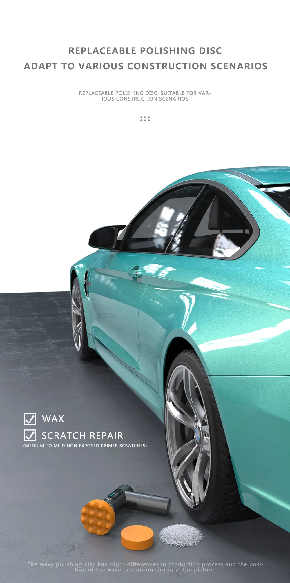 Car Polishing Sanding Machine Wireless Car Paint Scratch Repair Windscreen Glass Oil Film Remove Machine Leather Care