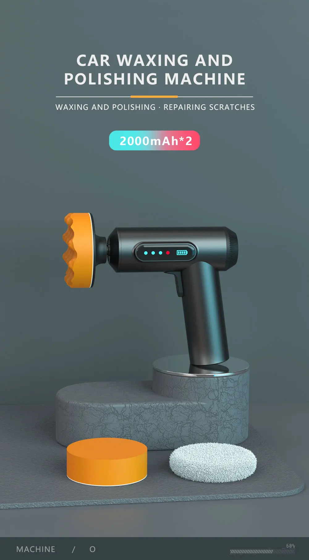 Car Polishing Sanding Machine Wireless Car Paint Scratch Repair Windscreen Glass Oil Film Remove Machine Leather Care