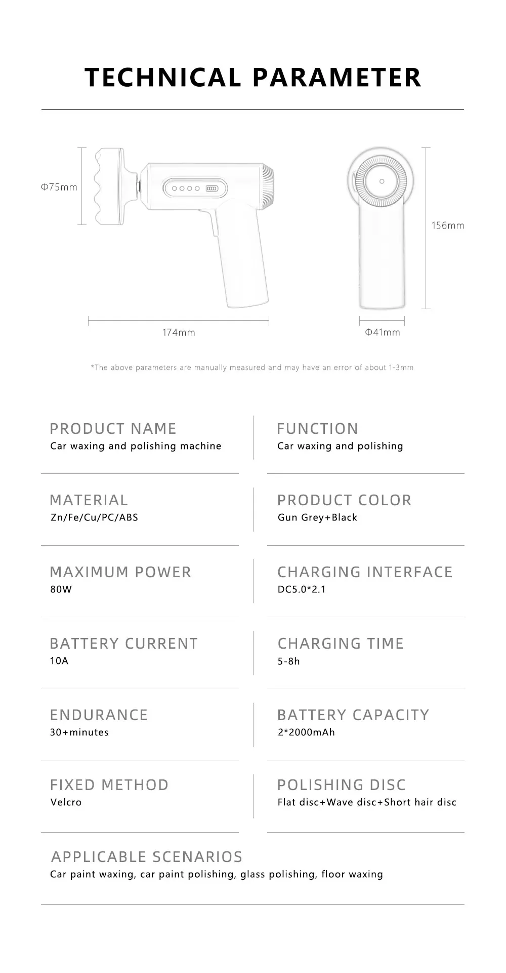Car Polishing Sanding Machine Wireless Car Paint Scratch Repair Windscreen Glass Oil Film Remove Machine Leather Care