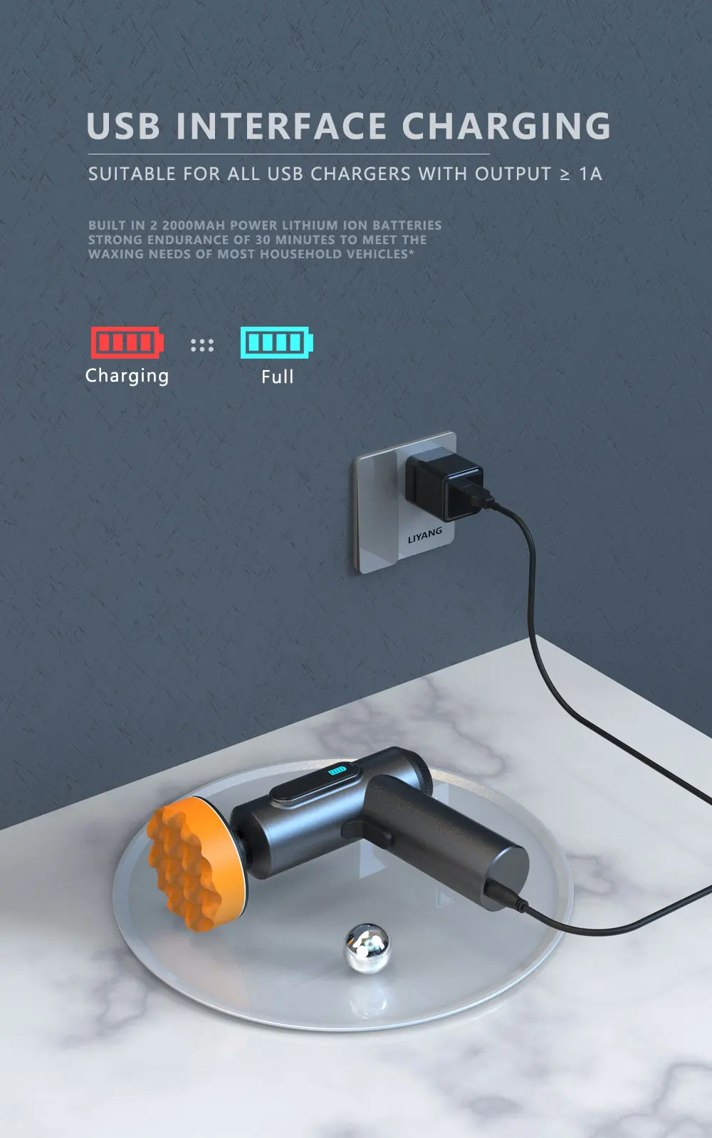 Car Polishing Sanding Machine Wireless Car Paint Scratch Repair Windscreen Glass Oil Film Remove Machine Leather Care