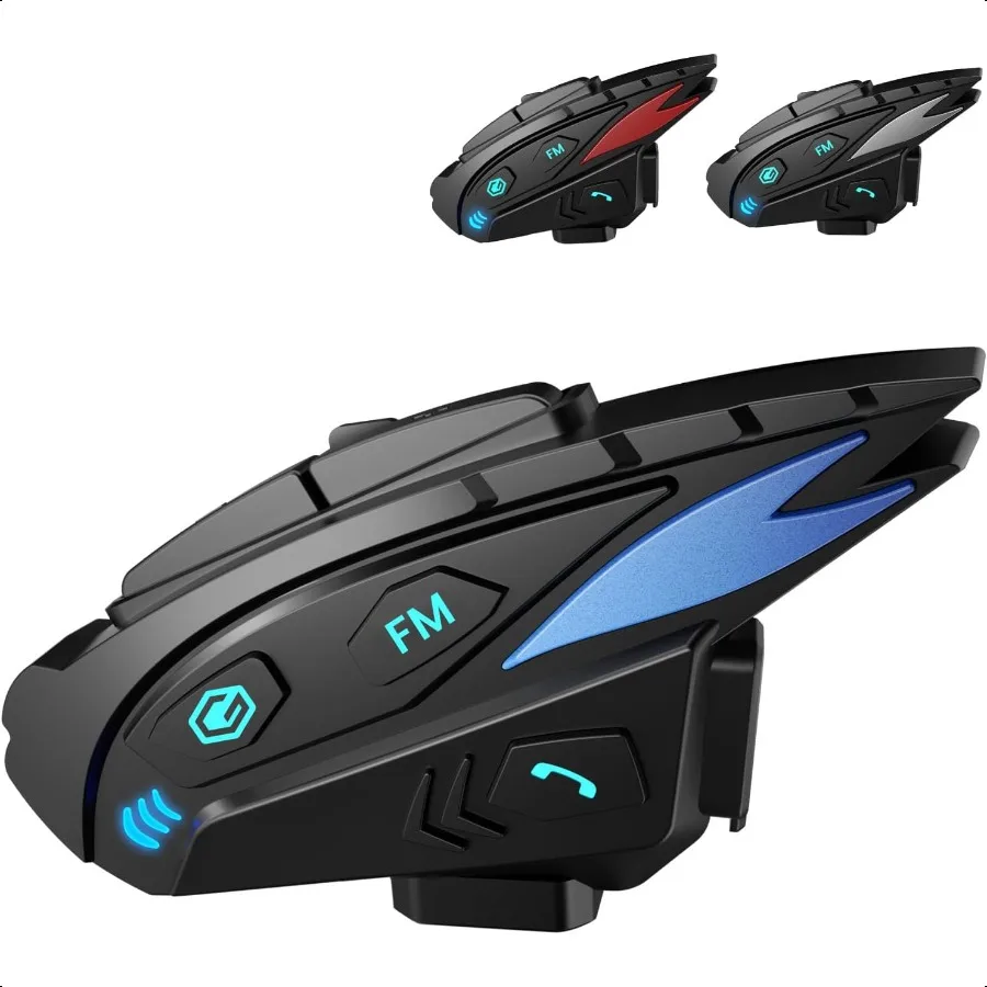 Bluetooth Headset Motorcycle Helmet Bluetooth with Upgrade HiFi Speakers Triple NoiseReduction IP65 Waterproof