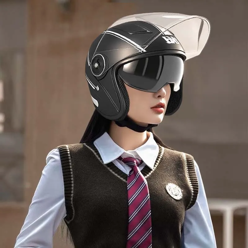 Motorcycle Dual Visor Flip Up Modular Full Face Helmet Anti-fog Street Bike Racing Helmet for Women, Men, 4 Colors