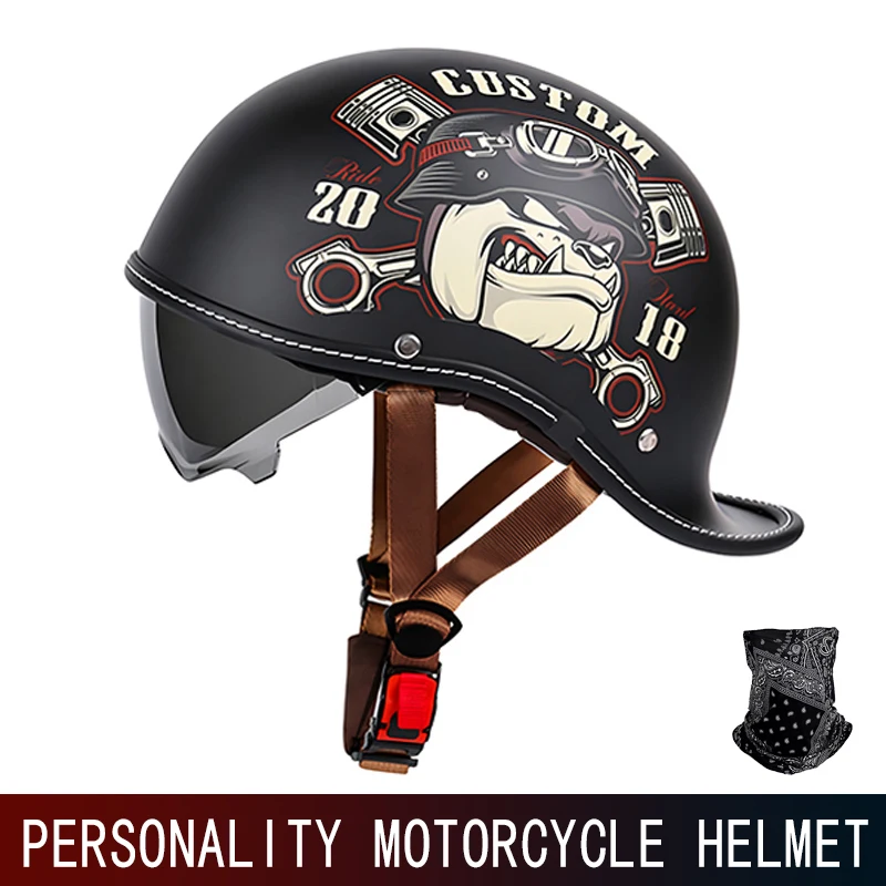 Retro helmet cocked tail motorcycle helmet for men and women