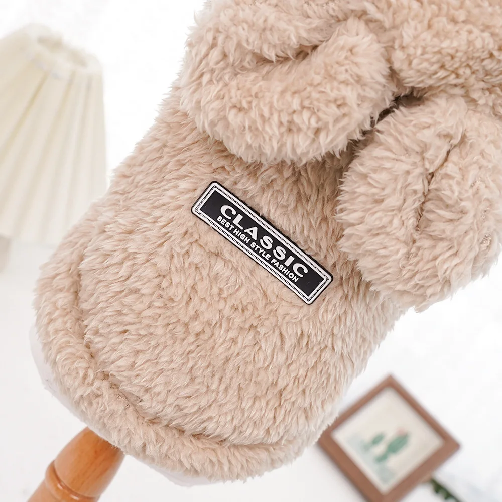 Pet Dog Soft Fleece Clothes Cute Hoodie Coat for Small Medium Dogs Cats Autumn Winter Puppy Hooded Jacket Sweater Pug Apparel