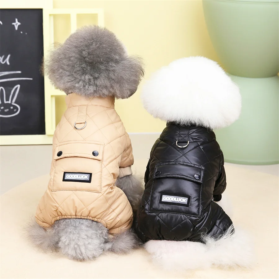 Thicken Warm Dog Jumpsuit Winter Pet Dogs Clothes for Chihuahua Coat Waterproof Hoodie Puppy Overalls Poodle Jacket Pet Apparel