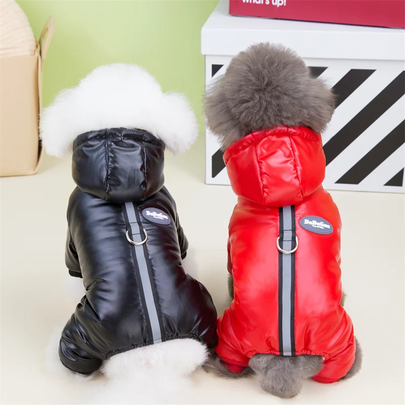 Thicken Warm Dog Jumpsuit Winter Pet Dogs Clothes for Chihuahua Coat Waterproof Hoodie Puppy Overalls Poodle Jacket Pet Apparel
