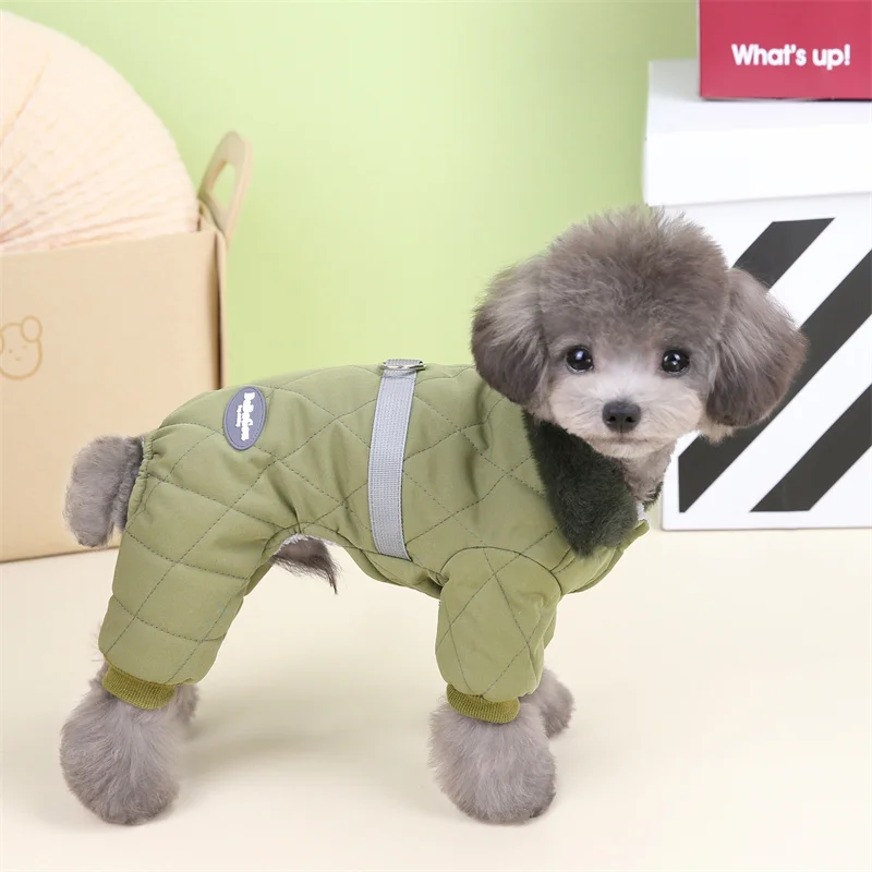 Thicken Warm Dog Jumpsuit Winter Pet Dogs Clothes for Chihuahua Coat Waterproof Hoodie Puppy Overalls Poodle Jacket Pet Apparel