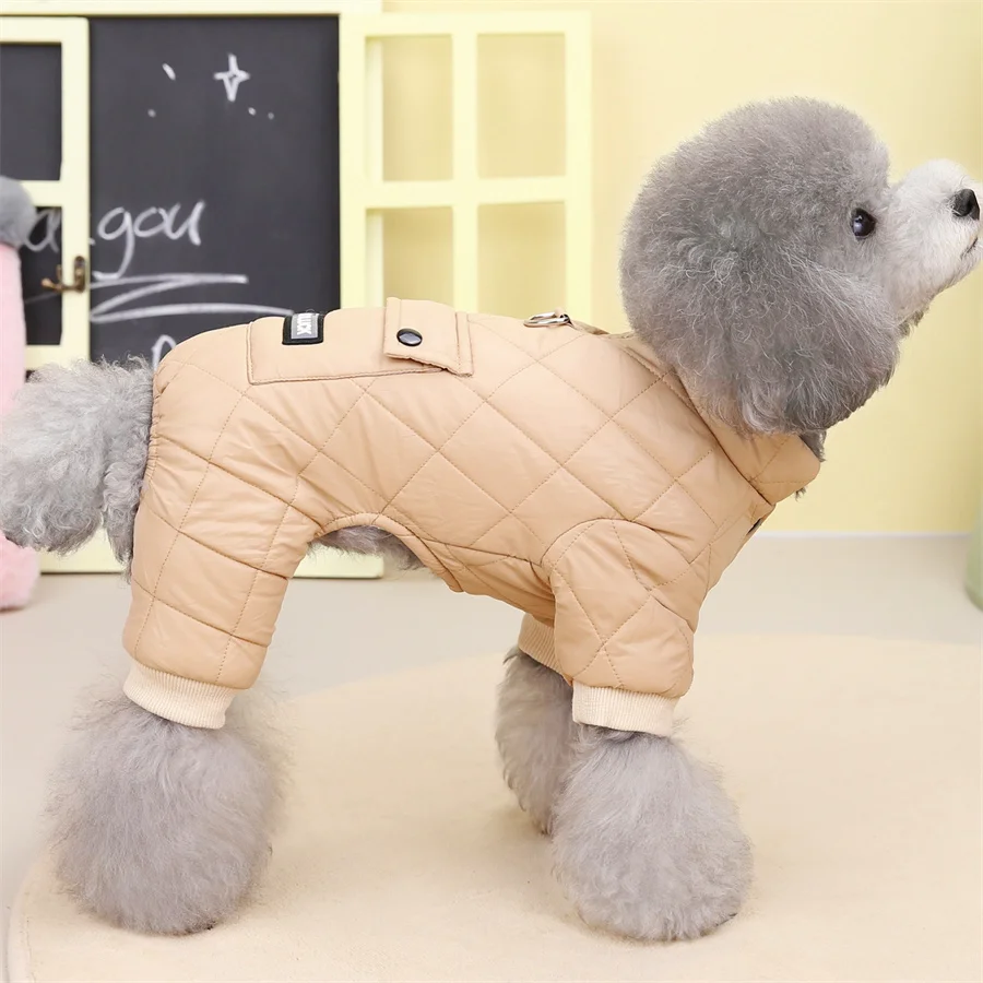 Thicken Warm Dog Jumpsuit Winter Pet Dogs Clothes for Chihuahua Coat Waterproof Hoodie Puppy Overalls Poodle Jacket Pet Apparel